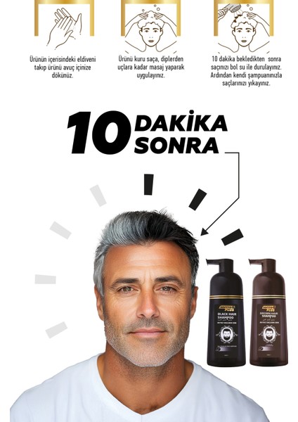 Black ve Brown Hair Anında Etkili Siyah ve Kahve Şampuan Boya 2'li Paket 350ML+350ML fiyatları