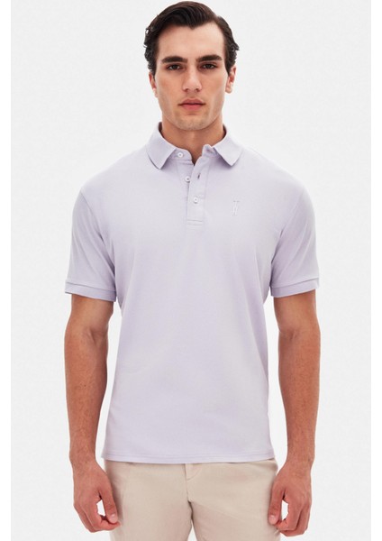 Slim Fit Galaktik Leylak Pike Dokulu T-Shirt 4EC146011784M