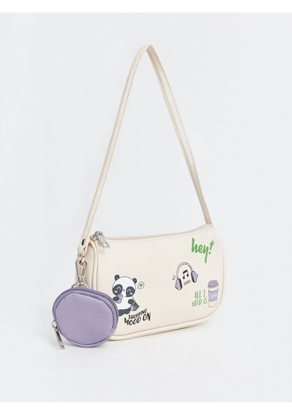 Ekru Kız Çocuk Kol Çantası ve Cüzdan Seti, Şık ve Kullanışlı Tasarım