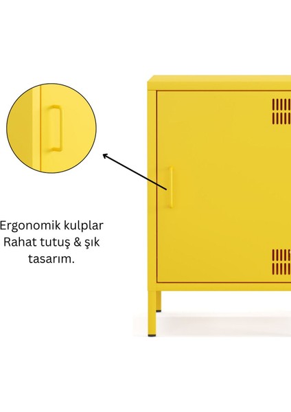 Pera Komodin Kapaklı 41,5 x 40 x 64,50 cm - 9 Renk Seçeneği Bulunmaktadır