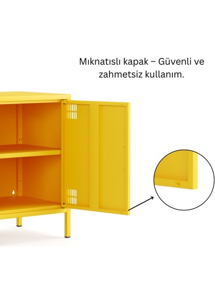 Pera Komodin Kapaklı 41,5 x 40 x 64,50 cm - 9 Renk Seçeneği Bulunmaktadır