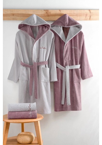 4'lü Aile Seti Hoodie Mürdüm-Gri