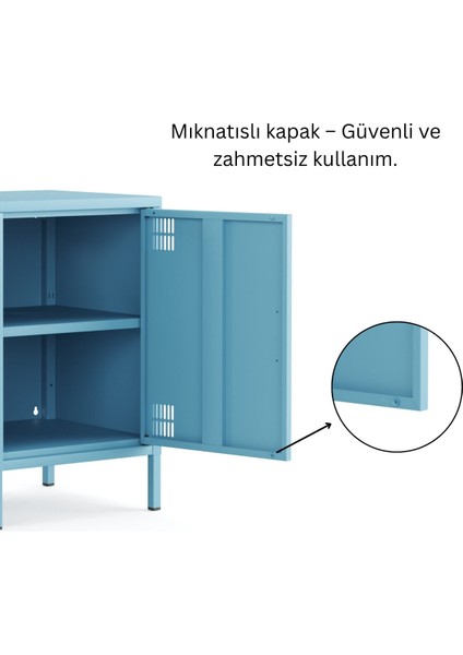 Pera Komodin Kapaklı 41,5 x 40 x 64,50 cm - 9 Renk Seçeneği Bulunmaktadır
