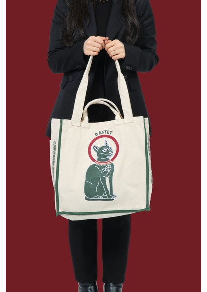 Renkli Nakış Işlemeli Pamuk Çok Cepli Kullanışlı Bez Çanta