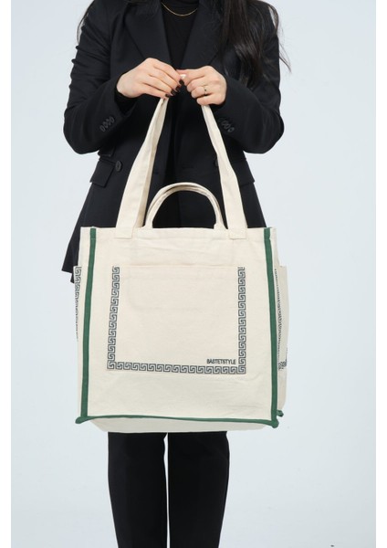 Renkli Nakış Işlemeli Pamuk Çok Cepli Kullanışlı Bez Çanta fırsatları