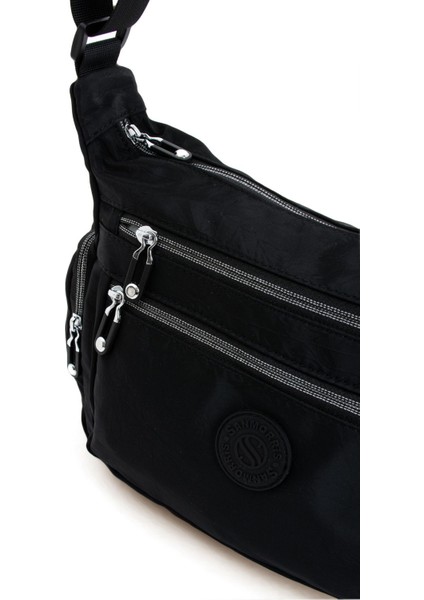 Suya Dayanıklı Çok Gözlü Çapraz Askılı Kadın Omuz Çantası Siyah fiyatları