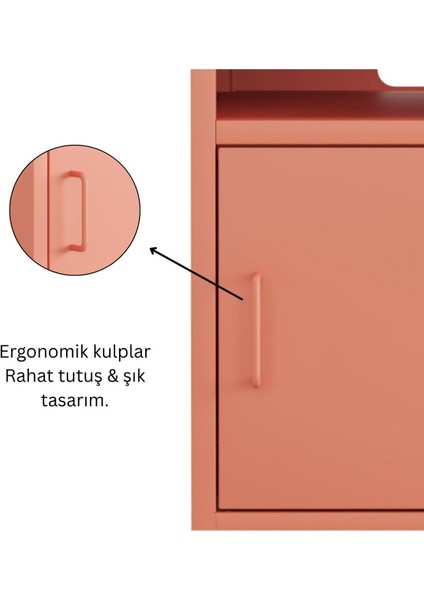 Pera Komodin Açık Raflı 41,5 x 40 x 64,50 cm - 9 Renk Seçeneği Bulunmaktadır