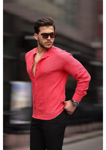 "günlük Şıklık Müslin Erkek Gömlek"