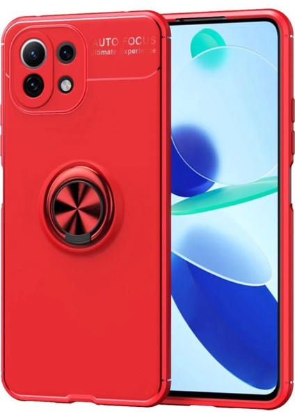 Xiaomi Mi 11 Lite Kılıf Range Yüzüklü Silikon - Kırmızı