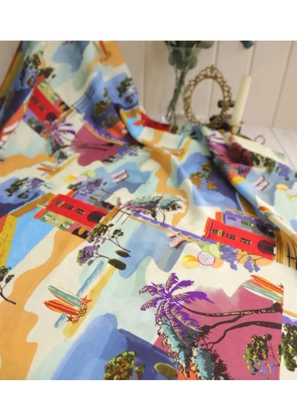 Pamuk Viskon Dökümlü Desenli Kumaş