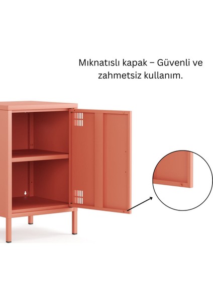 Pera Komodin Kapaklı 41,5 x 40 x 64,50 cm - 9 Renk Seçeneği Bulunmaktadır