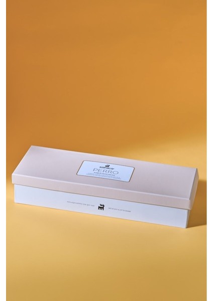 Perro Porselen Kahve Fincan Takımı 12 Parça 6 Kişilik Renkli Desenli Şık Tasarım