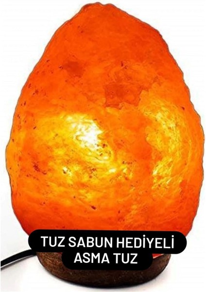 Doğal Tuz Çekiçleniş 3-4 kg Büyük, Pembe Himlaya, Anahtarlı Kablo ve Sabun Hediye