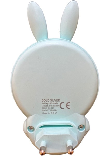 Turkuaz Tavşan Desenli Anahtarlı Gece Lambası Beyaz ve Günışığı Işık fiyatları