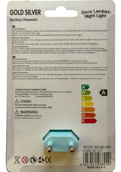 Turkuaz Tavşan Desenli Anahtarlı Gece Lambası Beyaz ve Günışığı Işık modelleri