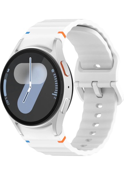 Samsung Galaxy Watch 7 40MM ile Uyumlu Wavy Style Tokalı Silikon Kordon Kayış - FC1101