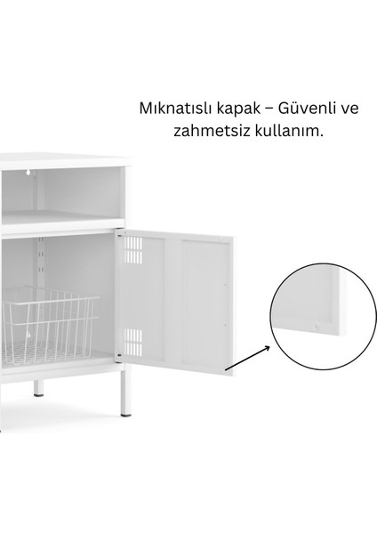 Pera Komodin Açık Raflı 41,5 x 40 x 64,50 cm - 9 Renk Seçeneği Bulunmaktadır