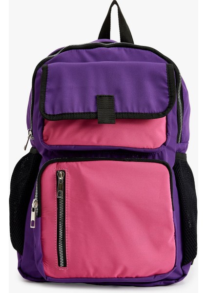 Pembe Detaylı Fermuarlı Okul Çantası, Şık ve Kullanışlı Çocuk Çantası