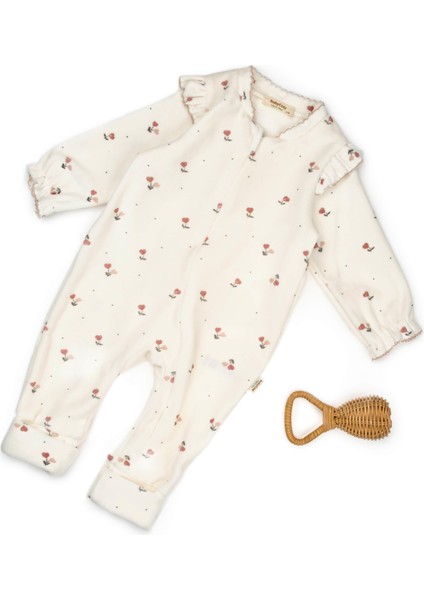 Bebek Uzun Kollu Kadife Tulum %100 Organik Pamuk - Yenidoğan - CSY6058