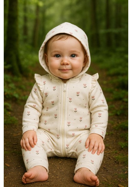 Bebek Uzun Kollu Kadife Tulum %100 Organik Pamuk - Yenidoğan - CSY6058 indirimleri