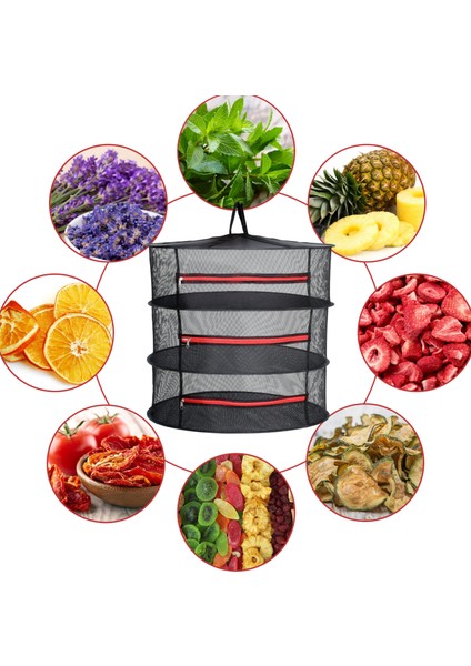 3 Katlı Fermuarlı Meyve Sebze Bitki Kurutma Filesi | Katlanabilir Meyve Sebze Bitki Doğal Kurutma Sepeti indirimleri