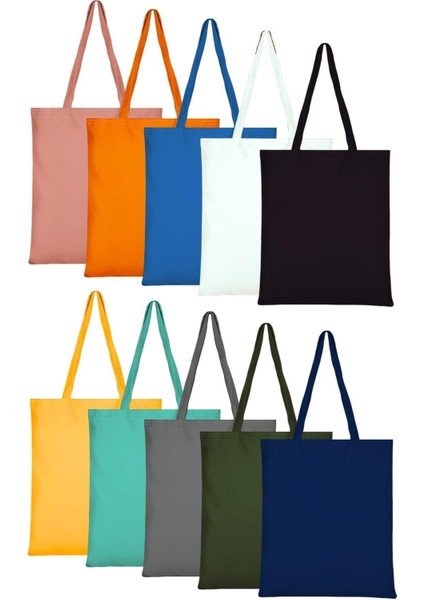 Renkli Ham Bez Çanta, 10'lu Paket, Şık ve Kullanışlı Tercih