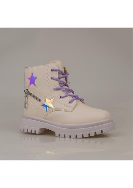 Krem Kız Çocuk Yıldız Detaylı Lux Bot fiyatları