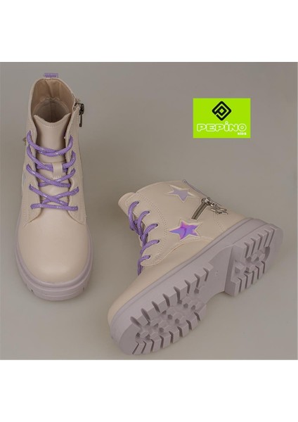 Krem Kız Çocuk Yıldız Detaylı Lux Bot indirimleri