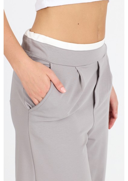 Kadın Kemeri 2 Renk Detaylı Ispanyol Paça Pantolon 5006 modelleri