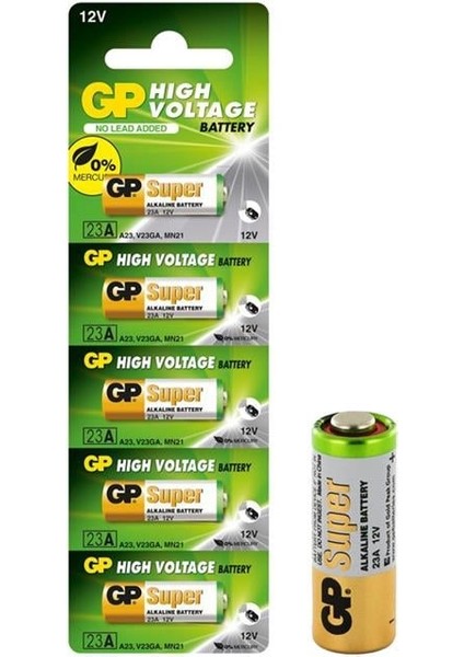 23A 12V Kalın Alarm Pili (5'li Paket)