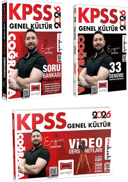 Yargı Yayınları 2026 Kpss Genel Kültür Coğrafya Soru Bankası - 33 Deneme - Video Ders Notları Seti (Engin Eraydın)