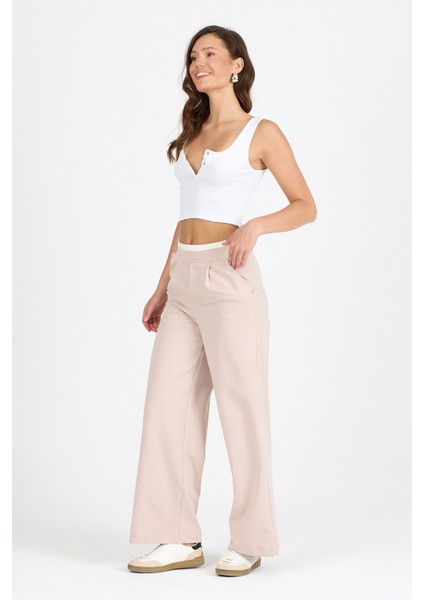 Kadın Kemeri 2 Renk Detaylı Ispanyol Paça Pantolon 5006 fiyatları