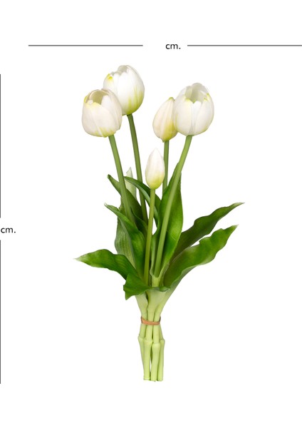 Yapay Lale Islak Dokulu Beyaz 40 Cm. fırsatları