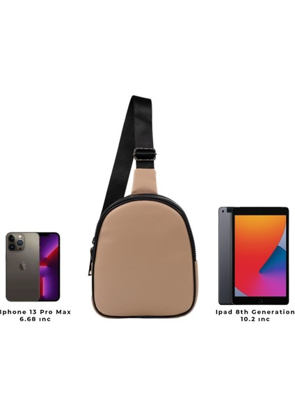 Koyu Bej Doğal Vücut Çapraz Çanta Şık ve Hafif Tasarım