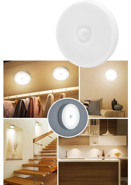 USB Şarjlı LED Işık Seti, Hareket Sensörlü, Mıknatıslı, Gece Kullanım Için Ideal 4 Adet