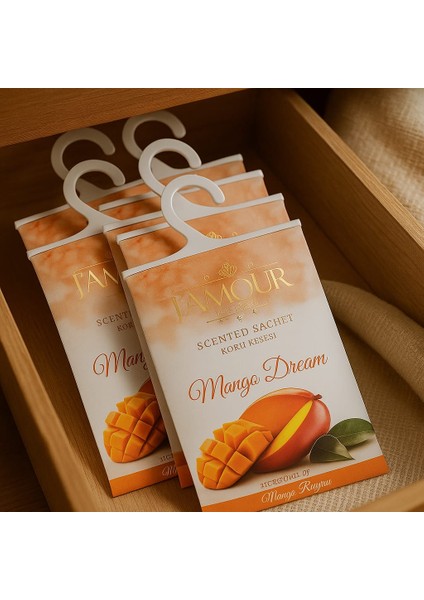 Mango Kokulu Askılı Dolap ve Çekmece Kokusu 5'li Paket Etkileyici Tropikal Koku
