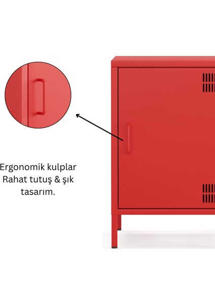 Pera Komodin Kapaklı 41,5 x 40 x 64,50 cm - 9 Renk Seçeneği Bulunmaktadır