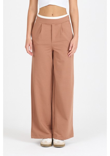 Kadın Kemeri 2 Renk Detaylı Ispanyol Paça Pantolon 5006