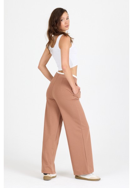 Kadın Kemeri 2 Renk Detaylı Ispanyol Paça Pantolon 5006 modelleri