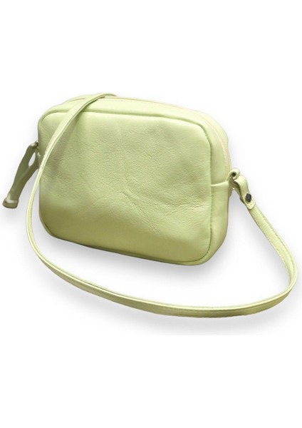 Yeşil Hakiki Deri Mini Urban Çapraz Askılı ve Omuz Çantası