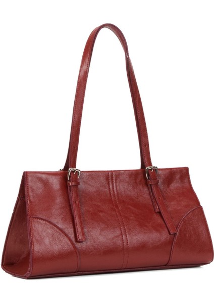 Şık Bordo Cherry El ve Omuz Çantası, Zarif ve Kullanışlı Tasarım