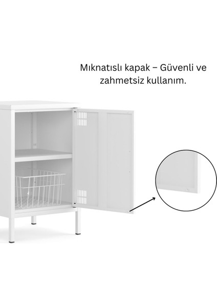 Pera Komodin Kapaklı 41,5 x 40 x 64,50 cm