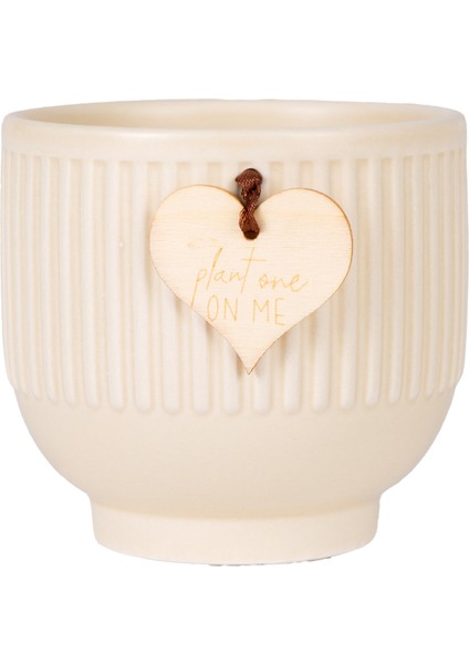 Seramik Saksı Krem 10X10.5 Cm.