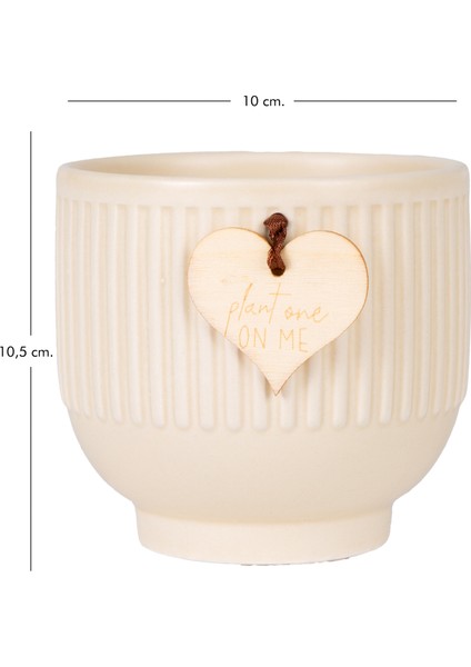 Seramik Saksı Krem 10X10.5 Cm. indirimleri
