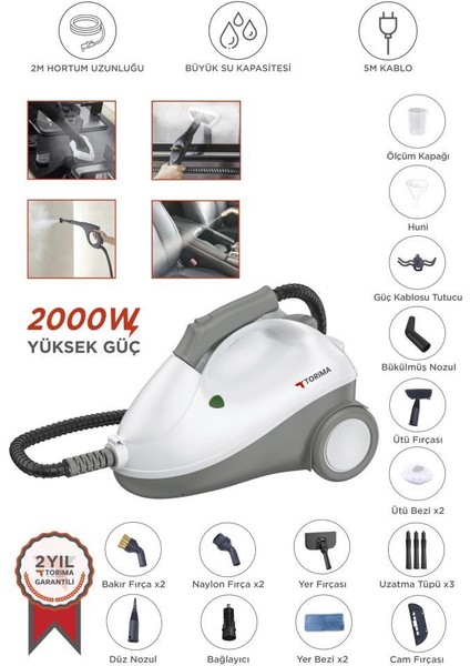 Tsc-01 Gri Çok Fonksiyonlu Buharlı Temizleyici - Buharlı Temizlik Makinası