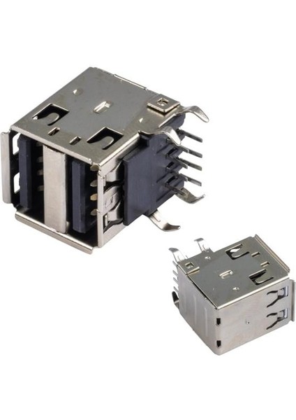 Powermaster IC-265E USB 2.0 Şase A Dişi Ikili Dik Montaj 8 Pin Oto Teyp USB