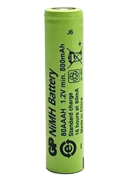 1.2 Volt 800 Mah Düz Kafa Şarjlı Aaa Ince Kalem Pil 80AAH