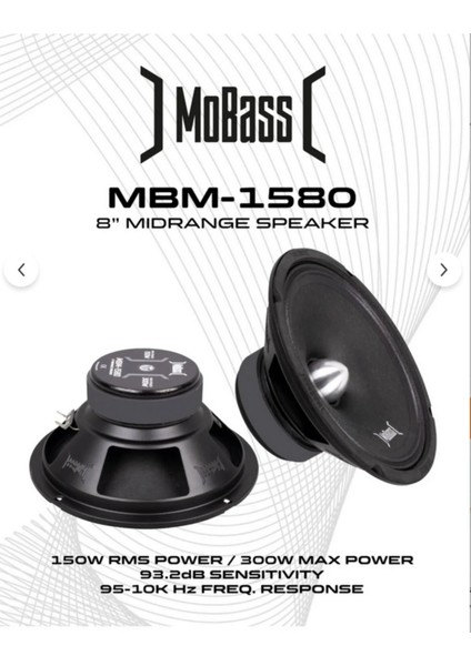 MBM-1580-300W MAX-150W Rms-Profesyonel 2025 Yeni Seri-20 cm Midrange Hoparlör