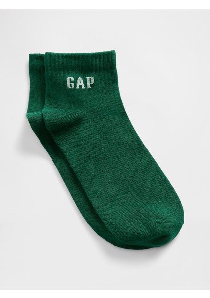 Kadın Yeşil Gap Logo Quarter Crew Çorap