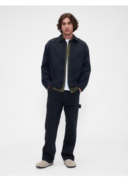 Erkek Siyah Relaxed Washwell Pantolon